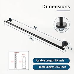 SAYAYO Black Towel Bar for Bathroom, Towel Rack