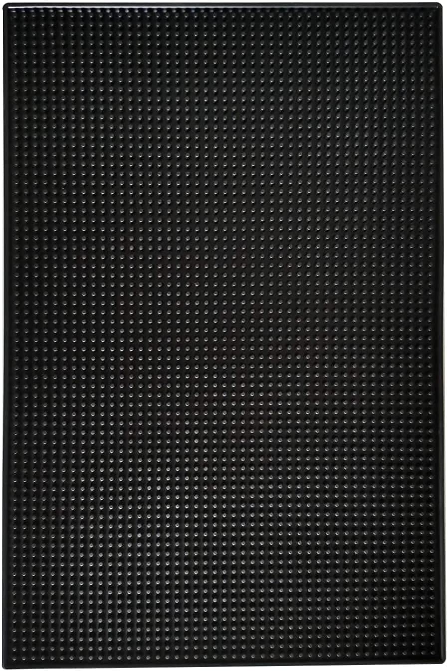 Highball & Chaser Bar Mat, 45cm x 30cm x.8 cm Thick Durable and Stylish Bar Mat for Spills. Non Slip, Non-Toxic, Service Mat for Tea, Bars, Restaurants, Coffee, and Counter Top (1 Pack, Black)