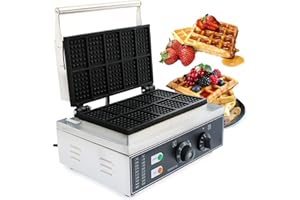 KUNGHEI 10pcs Commercial Waffle Maker Electric Waffle Machine 110V Temperature 122-572℉,No-Stick Belgian Waffle Baker for Restaurant and Home Use