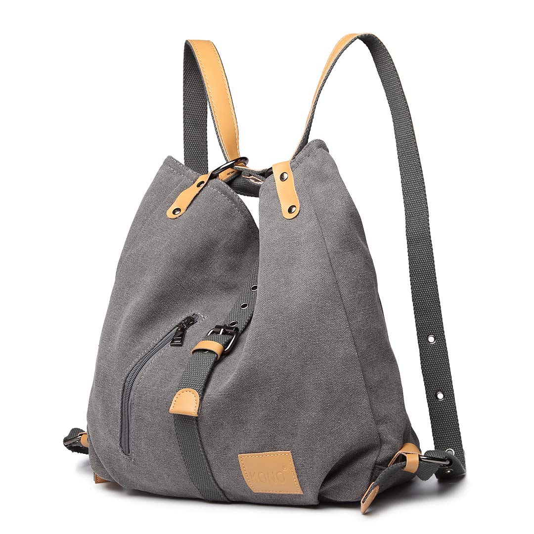 Women Backpack Canvas Shoulder Bag Anti-Theft Travel Rucksack Convertible 3 in 1 Crossbody Bag Vintage Fashion Backpack Women Ladies Handbag College Daypack (Grey)