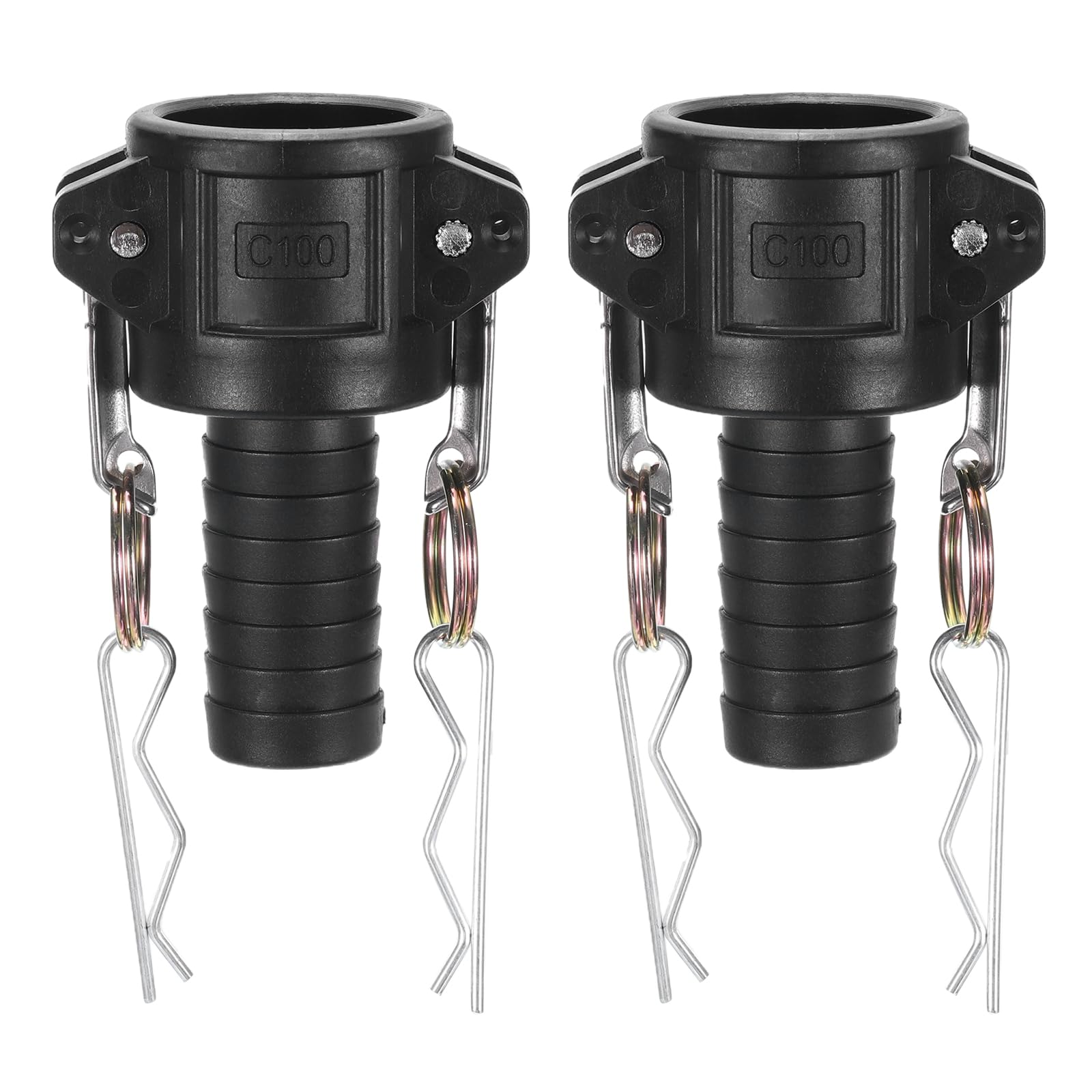 PATIKIL Poly Cam Lock Fittings, 2 Pcs 1" Part C Male Adapter x Hose End Cam Groove Hose Fittings Polypropylene Cam Lock Fittings, Black