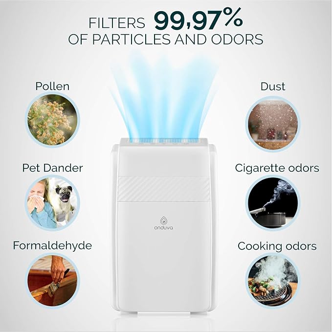 Luftreiniger Fur Wohnung Ionisator 5 In 1 Onduva Cadr 218m 99 97 Filterleistung Hepa Filter Aktivkohlefilter Kalt Katalysator Lufterfrischer Mit 3 Geschwindigkeitsstufen Amazon De Baumarkt