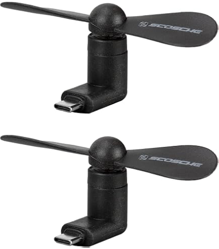 Lot de 4 Mini ventilateurs - Fonctionne sur piles - Portable - Ventilateur portatif