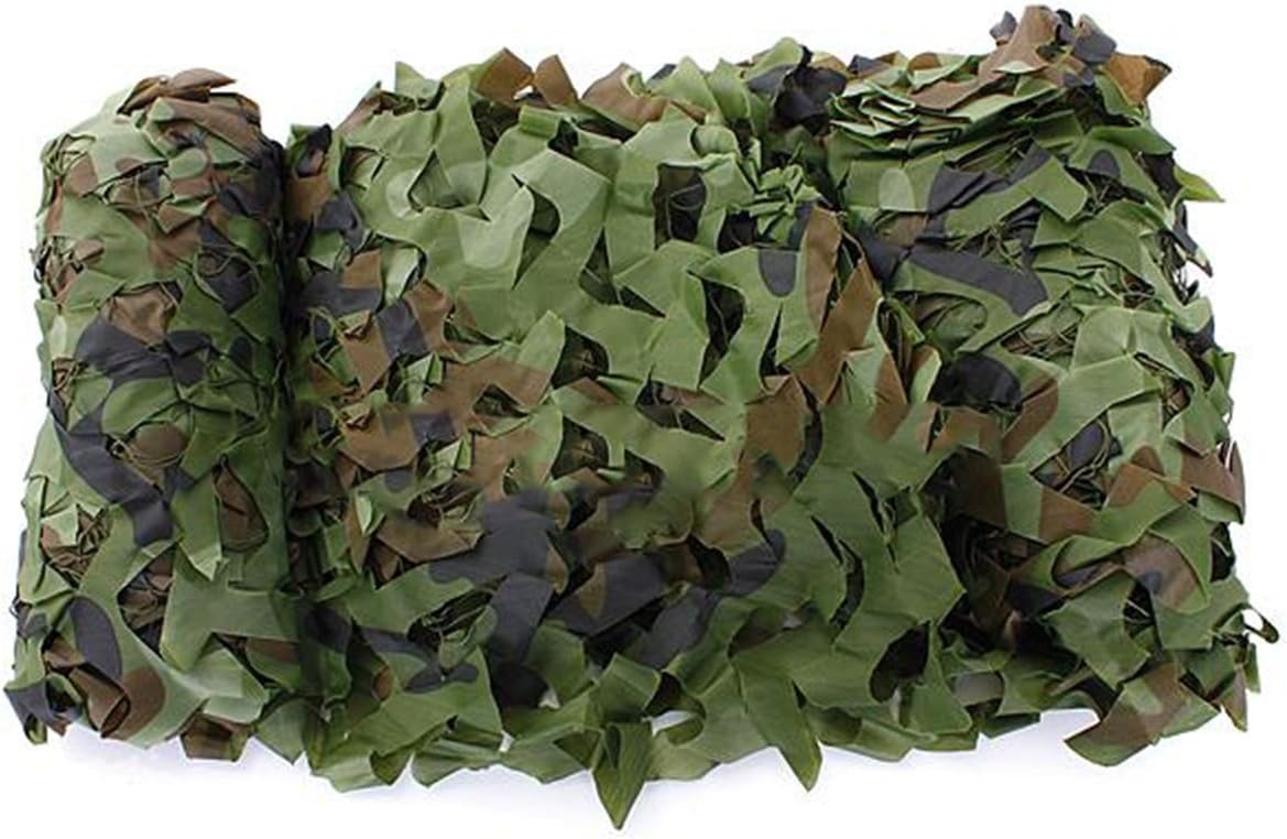 13ftx16.7ft Camouflage Netting Camping Hunting Shade Netting Sunblock Net Military Camouflage Woodlands Camo Net Strap Edges with Strengthened Rope