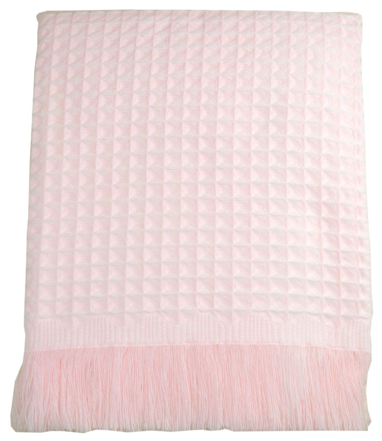 BabyPrem Baby Blanket Shawl Nursery Bedding Waffle Boys Girls Moses Cot PINK