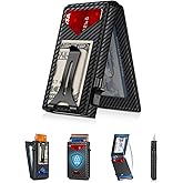 GHUKY Wallet for Men RFID Wallet with Money Clip, Slim Pop Up Card Holder for 10-12 Cards, Minimalist Smart Credit Card Case with ID Window, Bifold Metal Wallet for Front Pocket, Gifts for Men