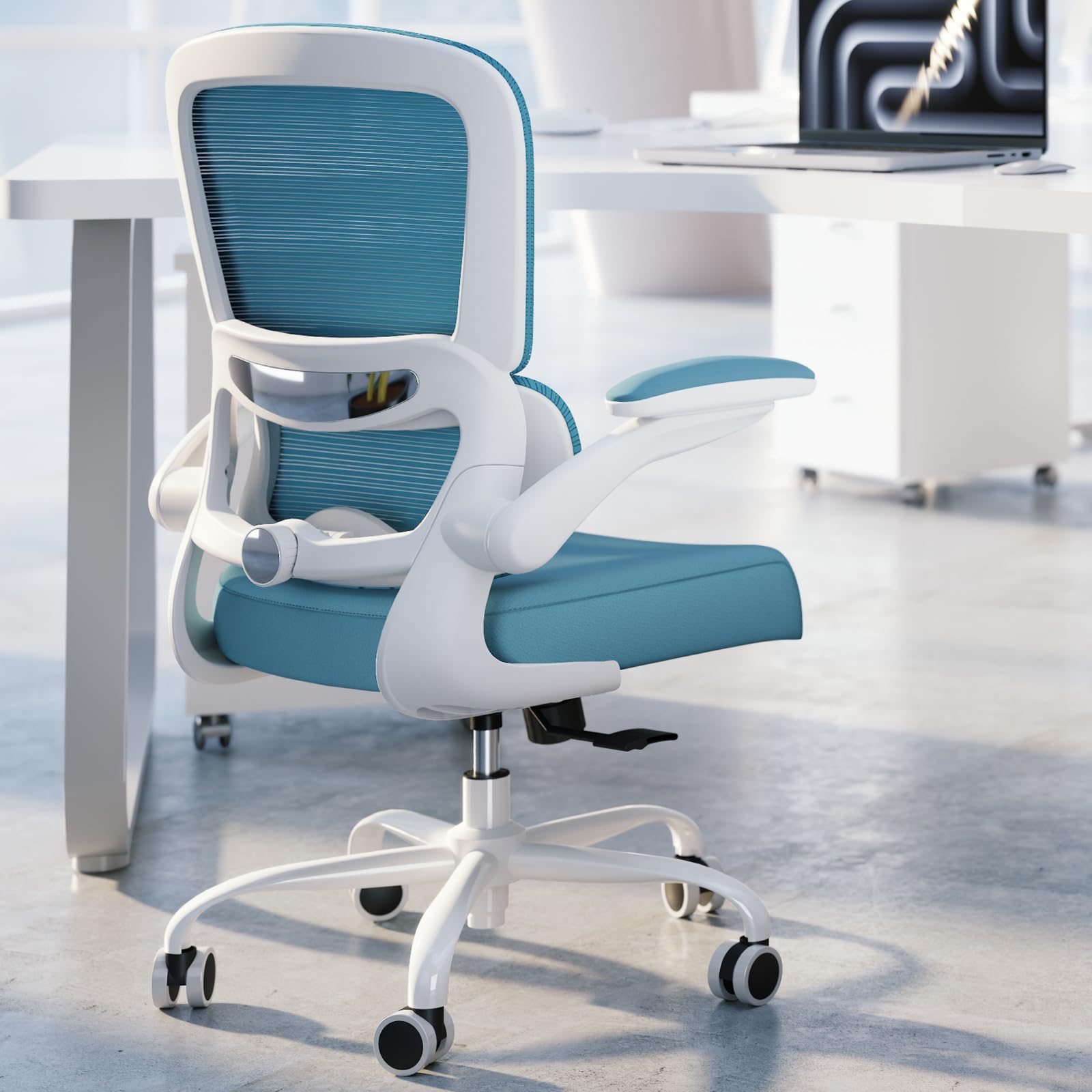 TRALT Office Chair - Ergonomic Desk Chair with Adjustable Lumbar Support, Mesh Computer Chair, Executive Chairs for Home Office Comfortable Lumbar Support,Sky Blue