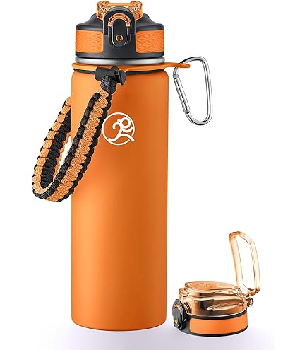 Aquaswift Speed 32oz Insulated Water Bottle - Stainless Steel, Keeps Drinks Cold 24H, Leak-Proof, Sweat-Free (Orange) - View #2