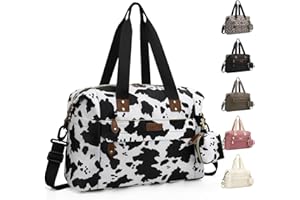 Pritent Diaper Bag Tote - Diaper Baby Bags with Pacifier Case, Shoulder Straps, Stroller Clips, Waterproof Large Mommy Bag Maternity Bag Travel Baby Bag for Mom and Dad, Cow Print