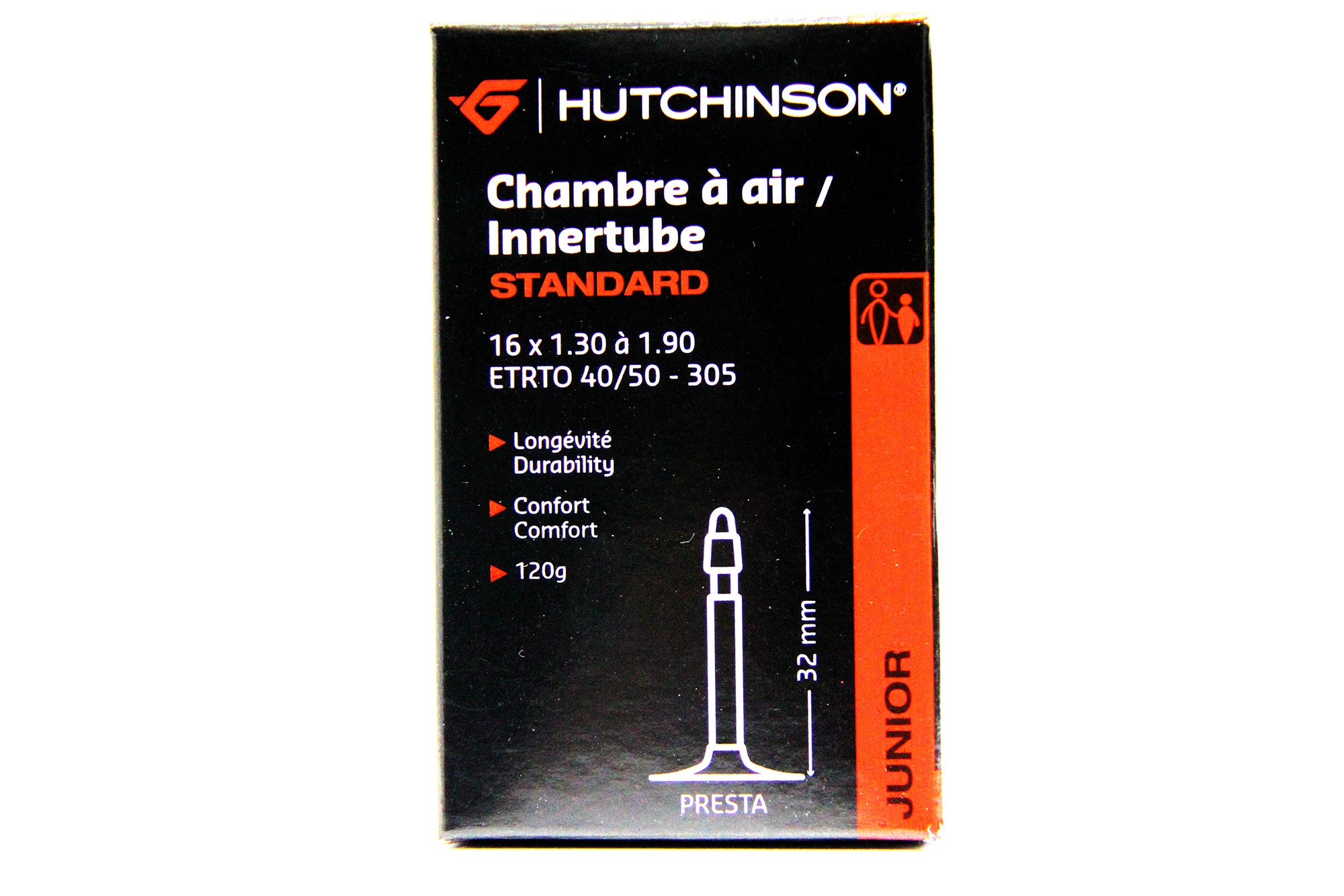 Hutchinson Haussmann Unisex Adult Inner Tube, Black, 20 x 1.30 to 1.90