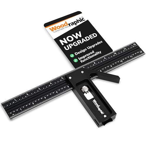 Trisquare Ruler Wood Upgraded Precision Square for Woodworking – 12 Inch Triangle Ruler with ...