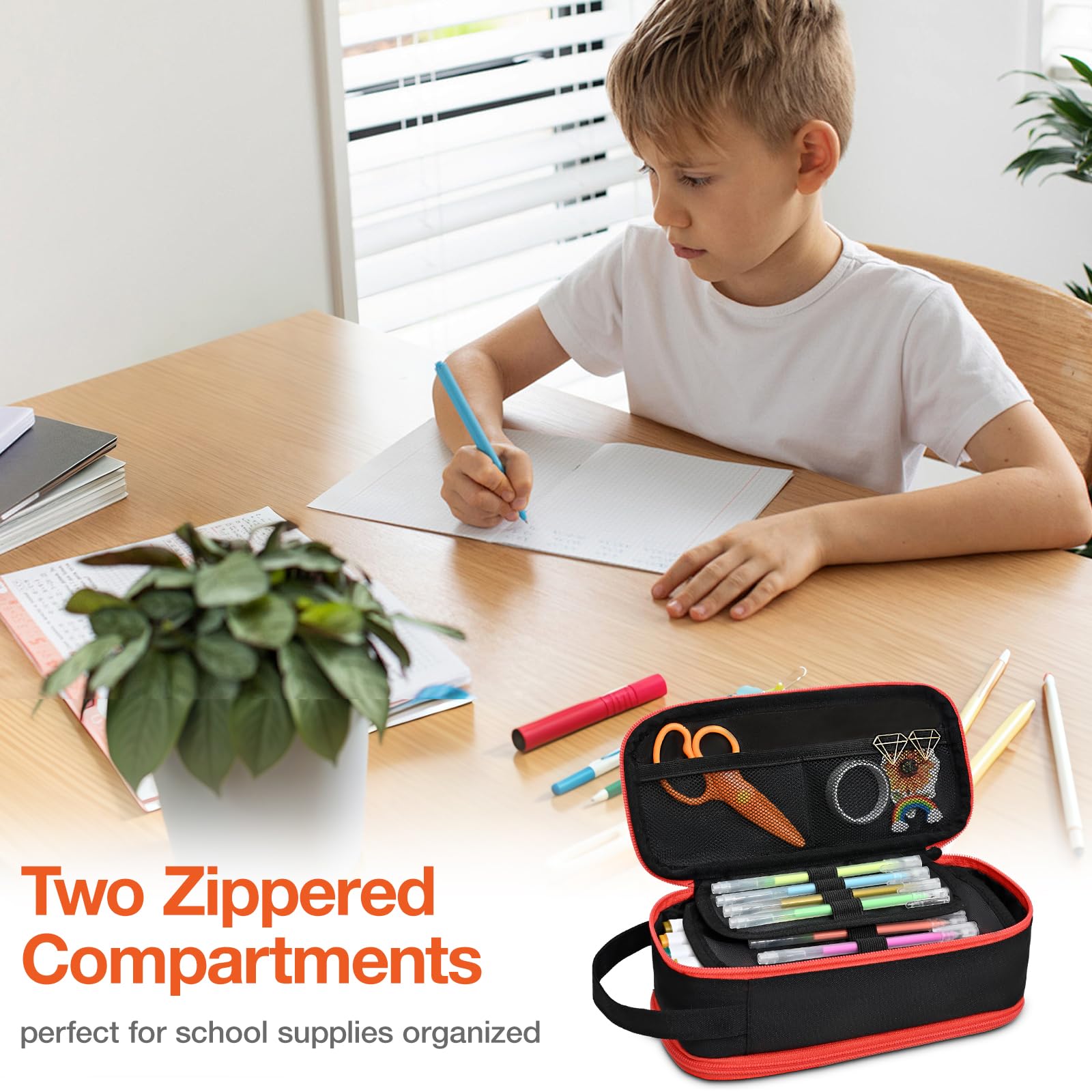 Beaulyn Gamer Pencil Case for Boys - Large Pencil Pouch with Zipper Compartment, Portable Gaming Pen Bag Pencil Box Organizer for School Boy Kids