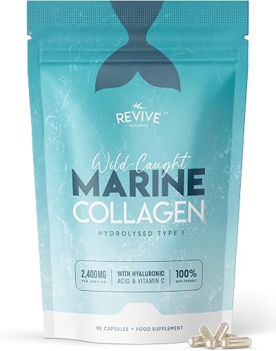 Revive Naturals Marine Collagen Capsules 2400mg with Vitamin C & HA