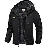 WULFUL Men's Ski Jackets Warm Winter Snow Windbreaker Resistant Snowboard Fleece Coat Mountain Waterproof Parka with Hood