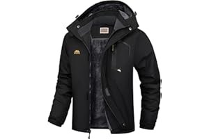 WULFUL Men's Ski Jackets Warm Winter Snow Windbreaker Resistant Snowboard Fleece Coat Mountain Waterproof Parka with Hood