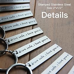 Personalized Initial Key Chain Gift, Drive Safe I