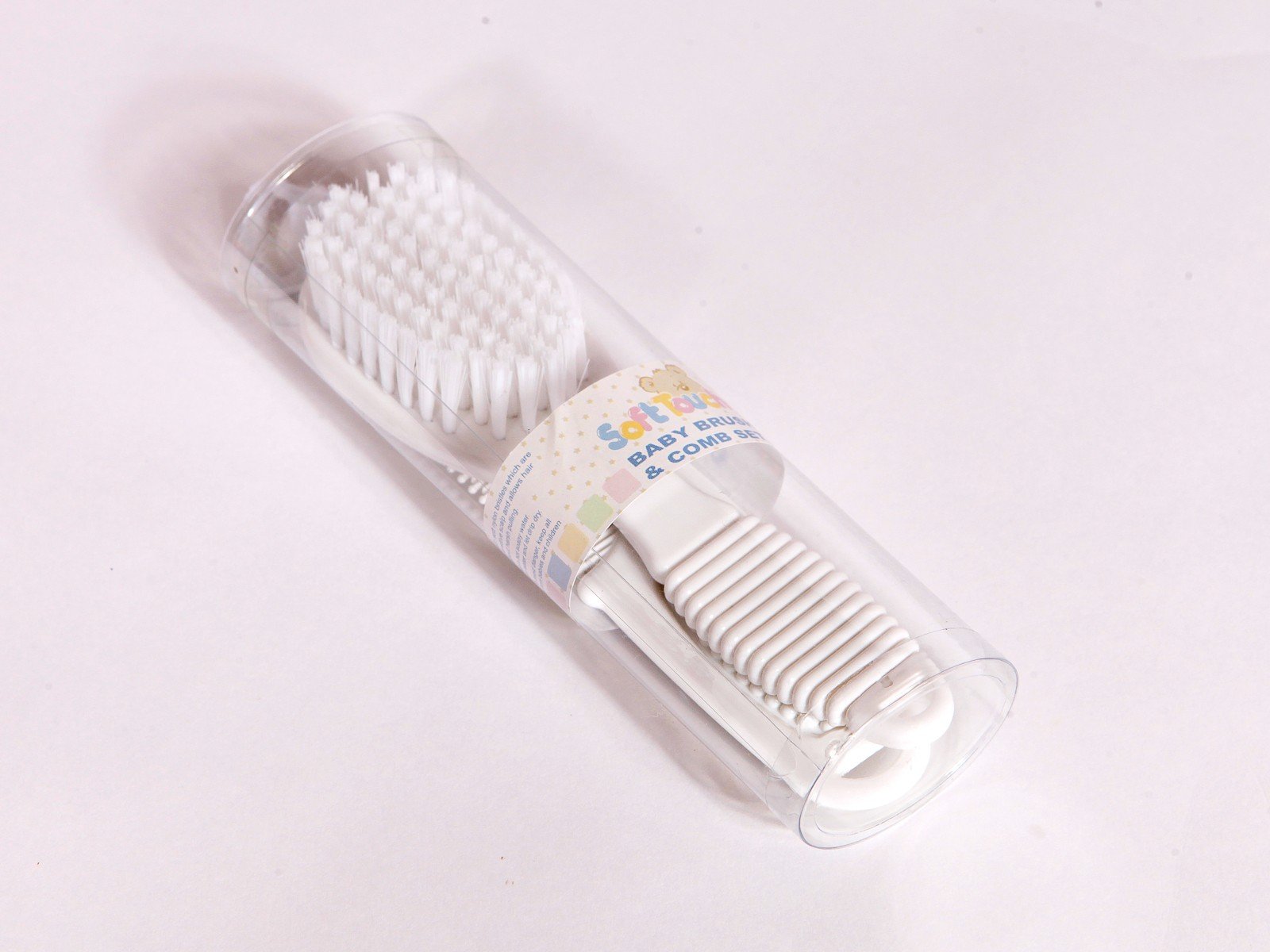 Soft Touch Soft Touch 2 Piece Baby Brush and Comb Set - White