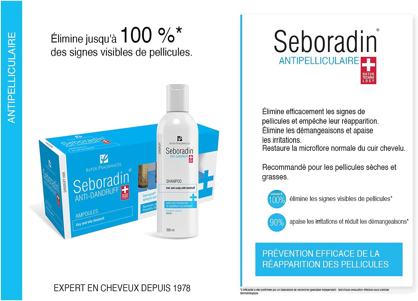 SEBORADIN ANTI DANDRUFF Hair Shampoo 200 ml Piroctone Olamine and Thymol Effective Prevention and Recurrence For Oily and Dry Flaky Dandruff Hair and Scalp Treatment Hair Care - Image 5