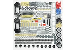 BROTEX Technical Parts Cars Gears Axles - Wheels Connectors Building Block Accessories Pieces Sets, Chain Link Pins Connector Joints Bricks,Shock Absorber, MOC Technical Lots Pack Bulk Toys