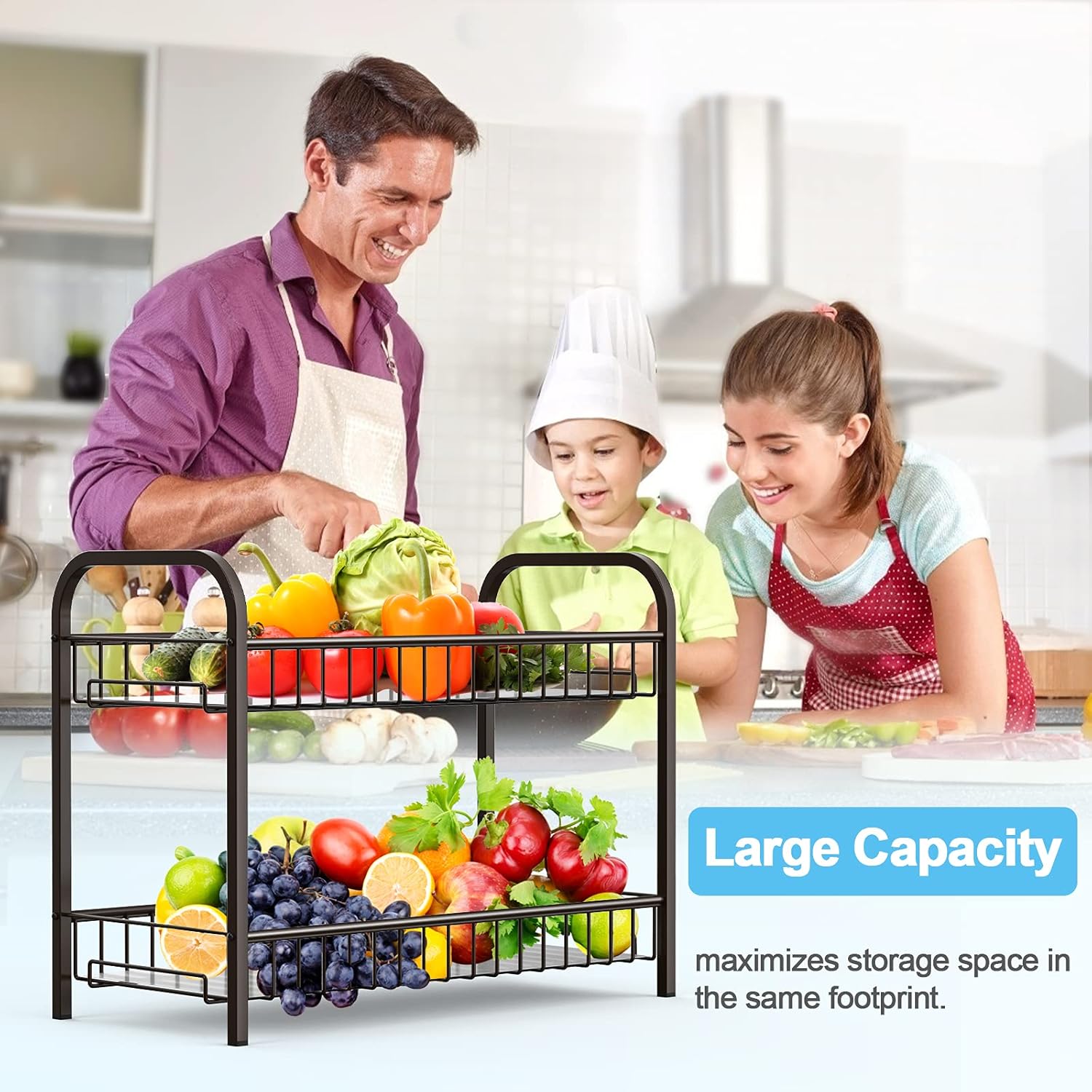 Auledio Countertop Spice Rack Organizer, Non-Slip Seasoning Storage Shelf for Pantry Cabinet, Bronze: Kitchen & Dining