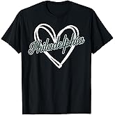 Vintage Philadelphia Retro Tee Heart Women Girl Kids T-Shirt