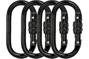 BYANG Heavy Duty Locking Climbing Carabiner Clip CE Rated 25 kN 5600 LB Rugged Terrain Approved Industrial Strength Twist Lock Carabiners Clips for Rigging, Ropes, Hammocks, Camping