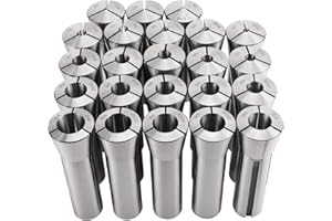 BTSHUB 23pc 1/16-3/4 inches Precision R8 Collets Set Mill Chuck Holder Hardened T.I.R. 0.0006" Lathe