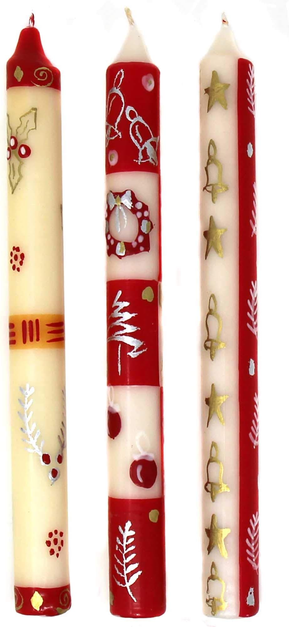 Nobunto Tall Hand Painted Candles - Three in Box - Kimeta Design