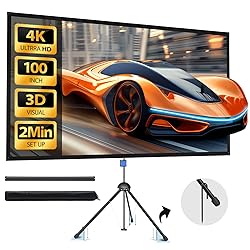 Projector Screen with Stand - 100" Indoor/Outdoor