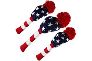 PINMEI Golf Headcover Knitted Golf Club Head Covers Set of 3,fit for Driver,Fairway Wood, Hybrid Head Cover Headcover for Callaway Mizuno Cobra Taylormade