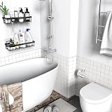 IMURZ Shower Caddy 3 Pack Adhesive No Drilling Bathroom Organizer view 4