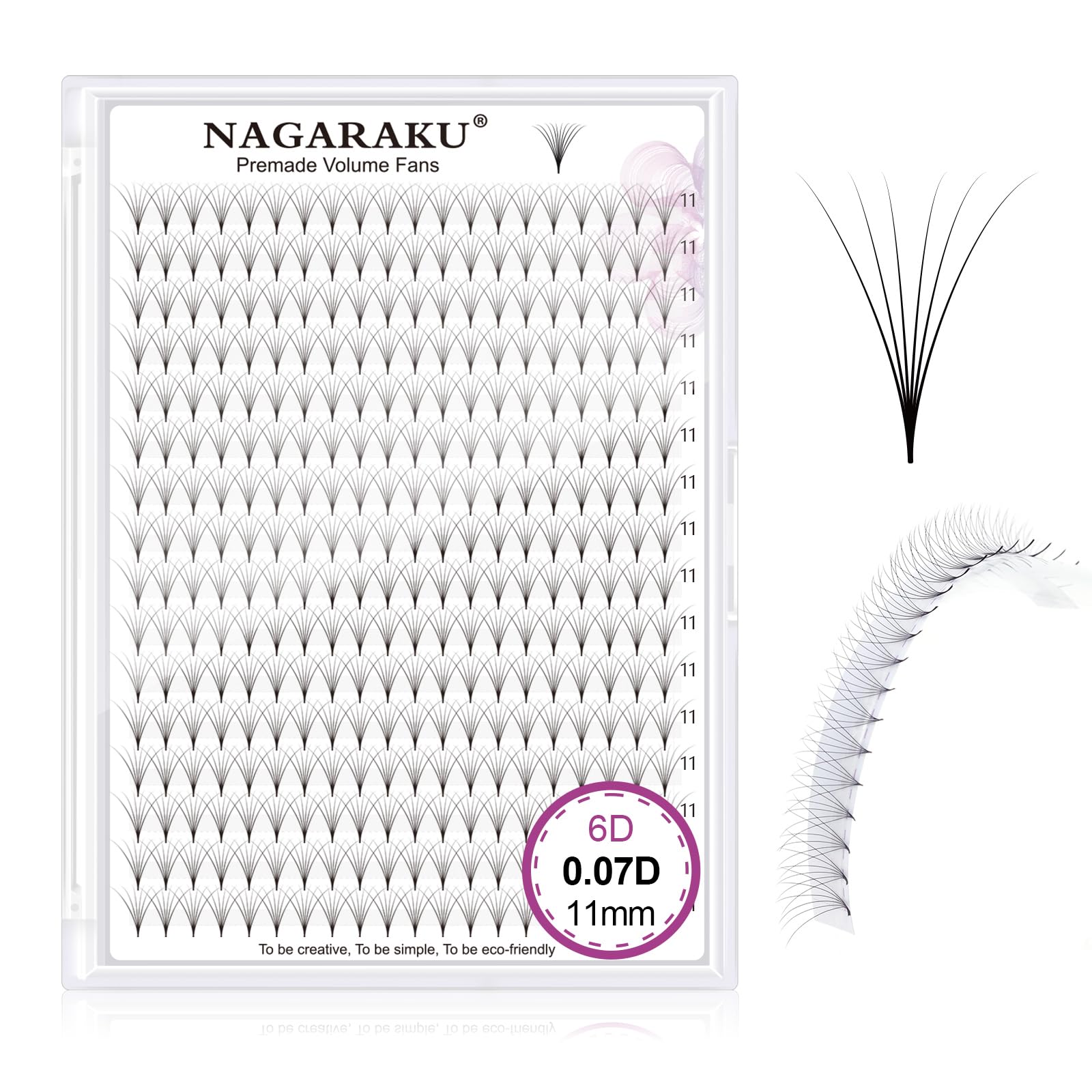 NAGARAKU Premade Fans Eyelash Extensions 320 Fans