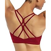 RUNNING GIRL Sports Bras for Women Pack Criss Cross Back Sexy Strappy Sports Bra Seamless Padded Yoga Bra with Removable Cups