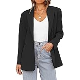 MEROKEETY Blazers for Women Business Casual 2025 Fall Oversized Long Sleeve Lapel Suit Jacket Work Office Blazer