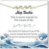 C-leen Birthday Gifts for Women, 14K Gold Plated Wave Bracelets Dainty Birthday Gifts for Mom Daughter and Friend