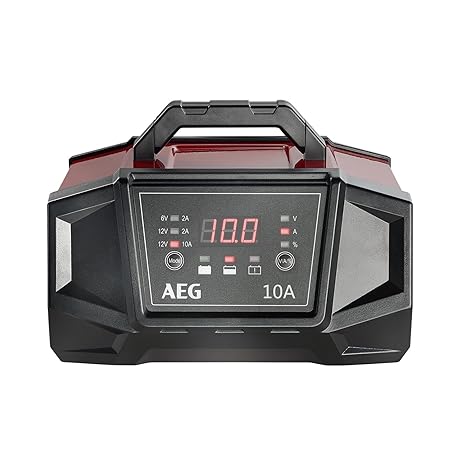 AEG Automotive 158008 Werkstatt-Ladegerät WM Ampere für 6 und 12 Volt Batterien, mit Autostart-Funktion, CE, IP 20, 10 A