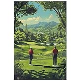 9W Golf Course Poster Green Scenery Decoration Wall Art for Office Living Room Unframe-style 12x18inch(30x45cm)