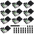 YIOVVOM DB9 Breakout Connector to Wiring Terminal RS232 D-SUB Male Serial Adapters Port Breakout Board Solder-Free Module with case(10 PCS Male Adapter White)