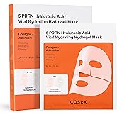 COSRX 5 PDRN Hyaluronic Acid Vital Hydrating Hydrogel Mask, Overnight Hydrogel Face Mask for Glass Glow Skin & Firming with Salmon DNA, Centella PDRN, Korean Skin Care (34g x 3ea)