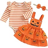 Baby Girl Holiday Clothes Ruffle Long Sleeve Romper Cartoon Embroidery Overall Skirt Dress Cute Newborn Outfit