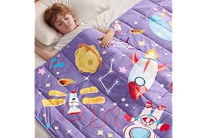 anfie Weighted Blanket Kids(36"x48" 5lbs) Weighted Blanket Cooling Blanket for Sleeping,Throw Size Breathable Blanket with Premium Glass Bead(Purple Aerospace)