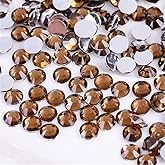 3000 Pieces SS12 3mm Flatback Rhinestones Clear Glass Round Gems Crystals for Nail Art DIY Crafts Clothes Shoes Bags （Dark Coffee）
