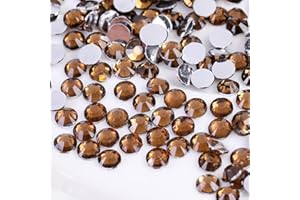 KDKYY 1000 Pieces SS20 5mm Flatback Rhinestones Clear Glass Round Gems Crystals for Nail Art DIY Crafts Clothes Shoes Bags （Dark Coffee）