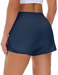 Mancreda Women's Running Shorts with Liner 3 Zipper