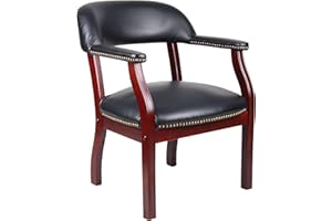 BOSS OFFICE PRODUCTS Boss Captain’s Chair In Black Vinyl
