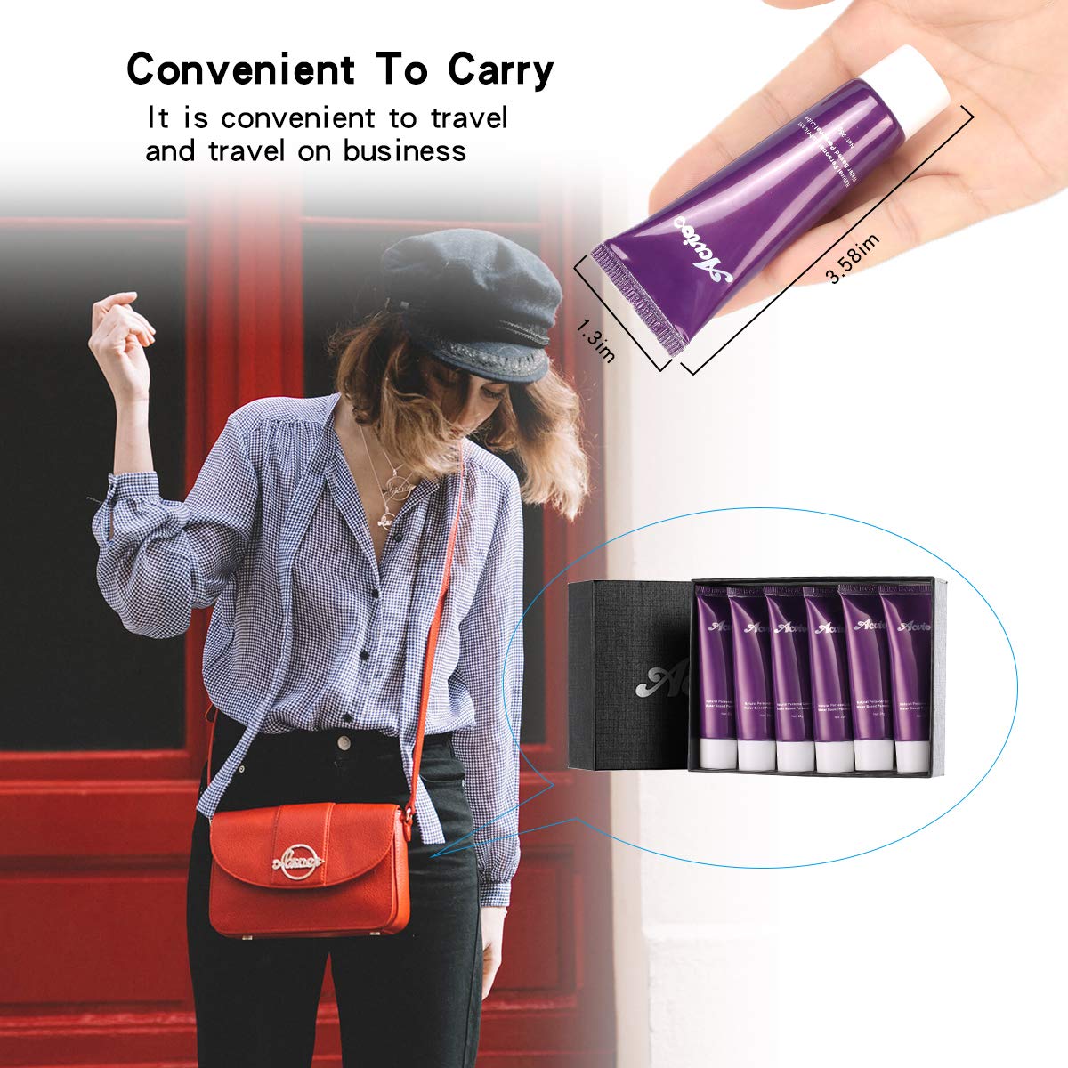 ACVIOO Natural Personal Lubricant,Water-Based, Sex Lube for Women,Men or Couple Travel Set,25 mL (6 pcs in Gift Box)