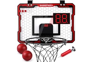 AMY & BENTON Mini Basketball Hoop Indoor Kids Mini Basketball Hoop Electronic Scoreboard Room Small Basketball Goal Door Basketball Hoop Hanging Door Mini Basketball Hoop Dunk Proof Bedroom Basketball Hoop Office