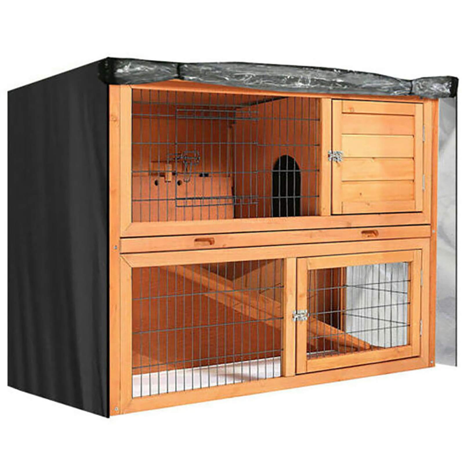 Durable 210D Oxford Cloth Rabbit Hutch Cover - Double Layer Thermal for Winter - Army Green 122 * 50 * 105cm