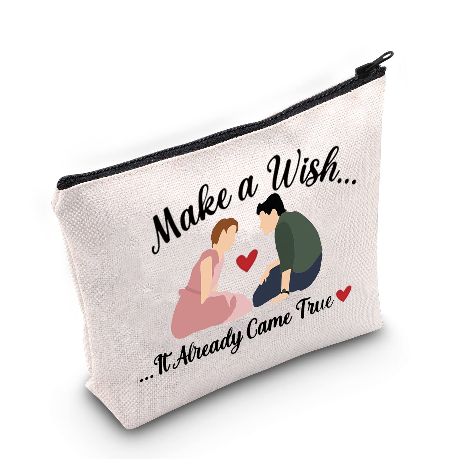 LEVLO Ringwald And Michael Hall Cosmetic Make Up Bag Farmer Ted Quote Gift Make a Wish It Already Came Ture Make Up Zipper Pouch Bag For Women Girls, Make a Wish, Cosmetic Bag