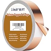 Vaincre Copper Tape (1inch X 66 FT), Copper Foil Tape for Stained Glass, Copper Tape for Slugs Conductive Adhesive, Copper Fl
